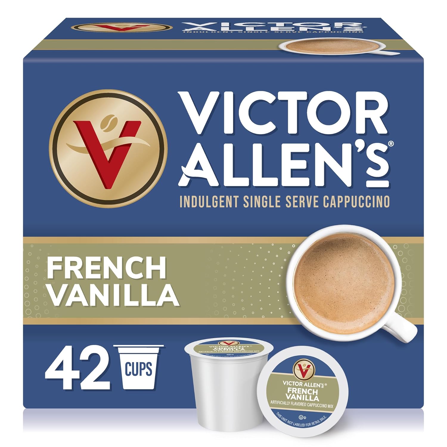 Victor Allen's Coffee French Vanilla Cappuccino Mix - 42 Count Single Serve K-Cup Pods for Keurig