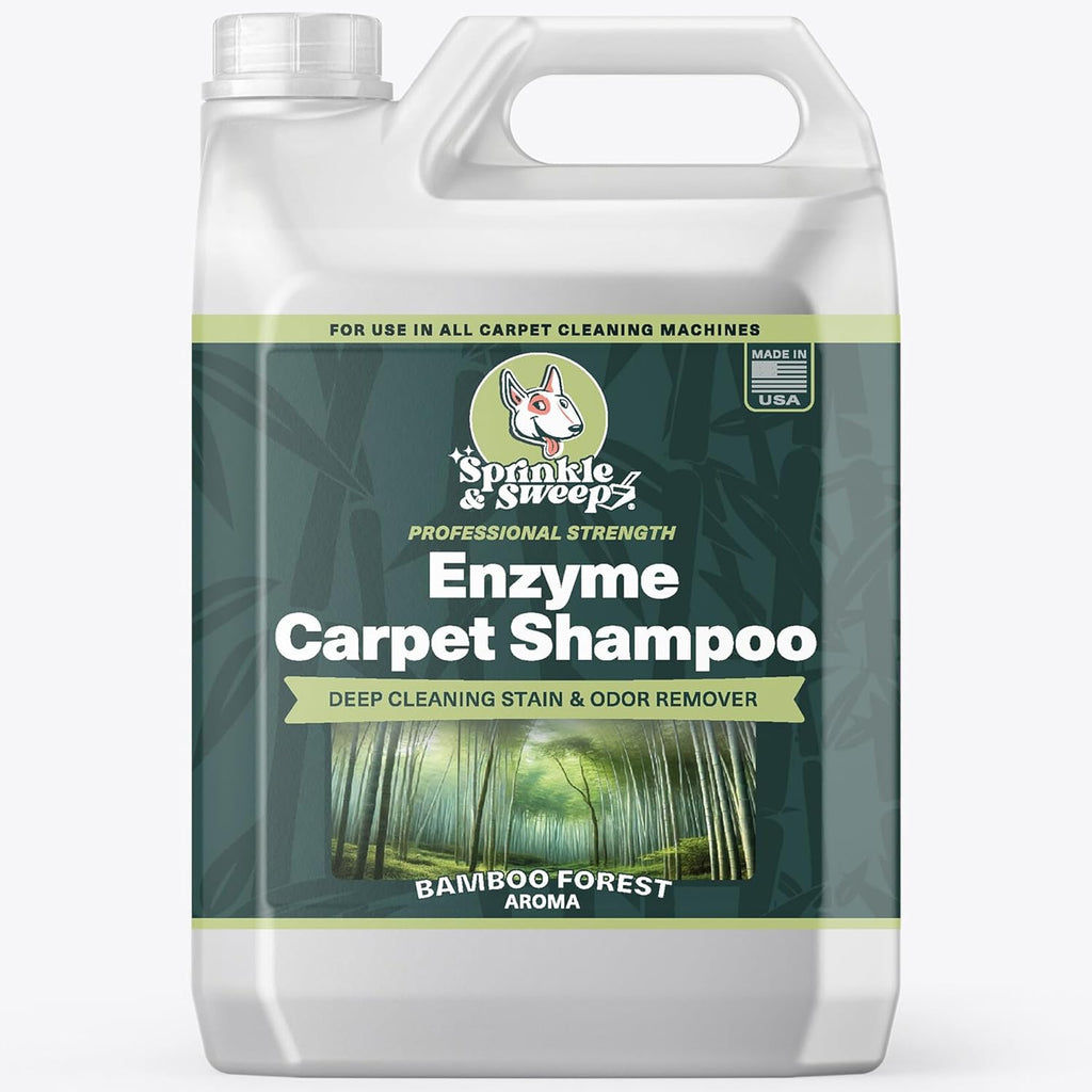 Sprinkle & Sweep Enzyme Carpet Shampoo - 64oz Deep Cleaning Pet Stain & Odor Remover for Dogs & Cats