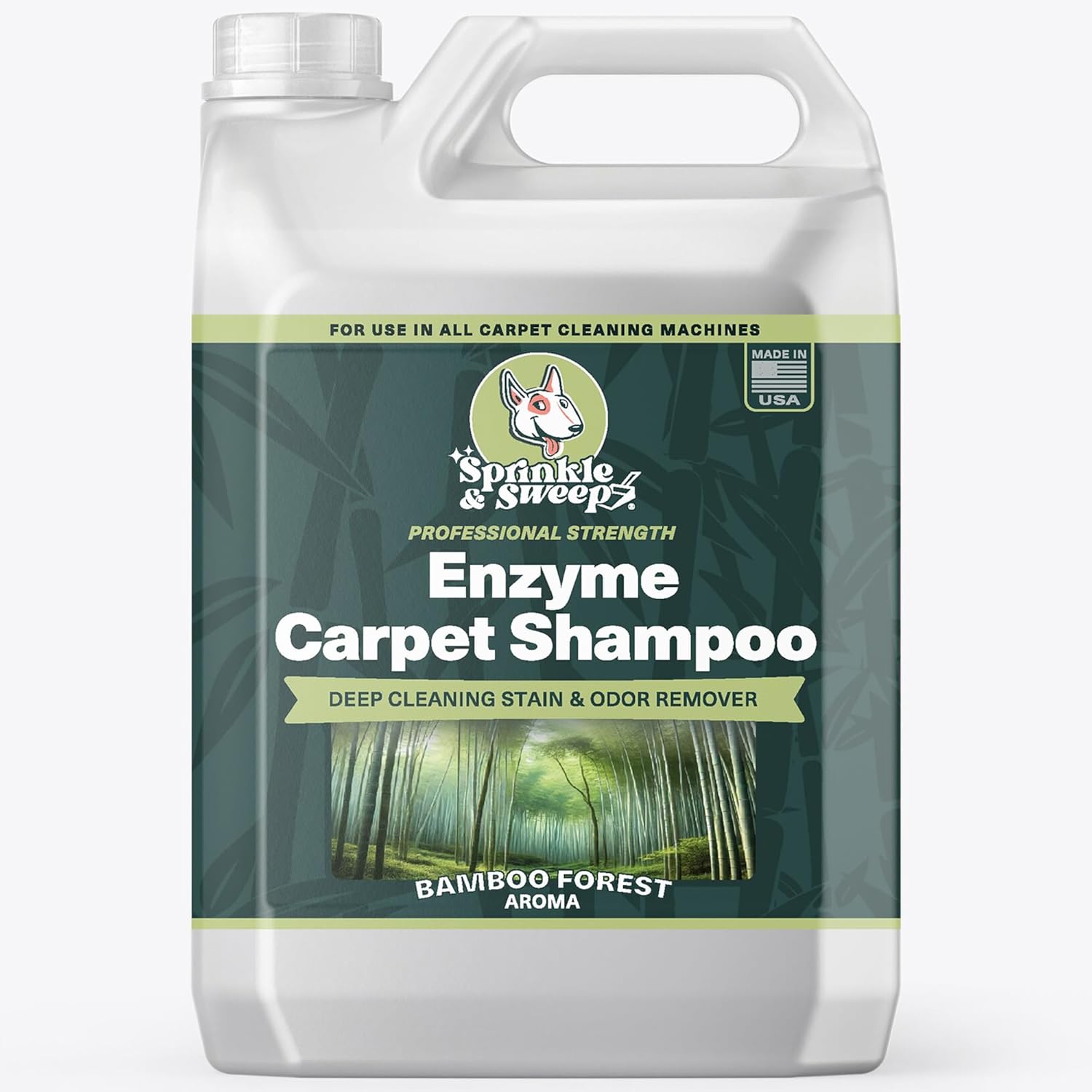 Sprinkle & Sweep Enzyme Carpet Shampoo - 64oz Deep Cleaning Pet Stain & Odor Remover for Dogs & Cats