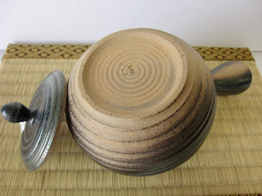 Yamakiikai Y238 Tokoname Ware Isshin Saku Round Teapot, 12.2 fl oz (360 ml), Ash Glazed Wheeler