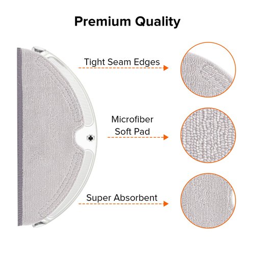 roborock 2 Pack Microfiber Mop Cloths for Q 5, Q5 Pro, Q5 Pro+, Q7, Q7Max, Q8Max, Q8Max+, E Series, S5, S5 Max, S 6, S6 Pure, S6 MaxV Robot Vacuum Cleaner, Mop Pad Replacement Accessories