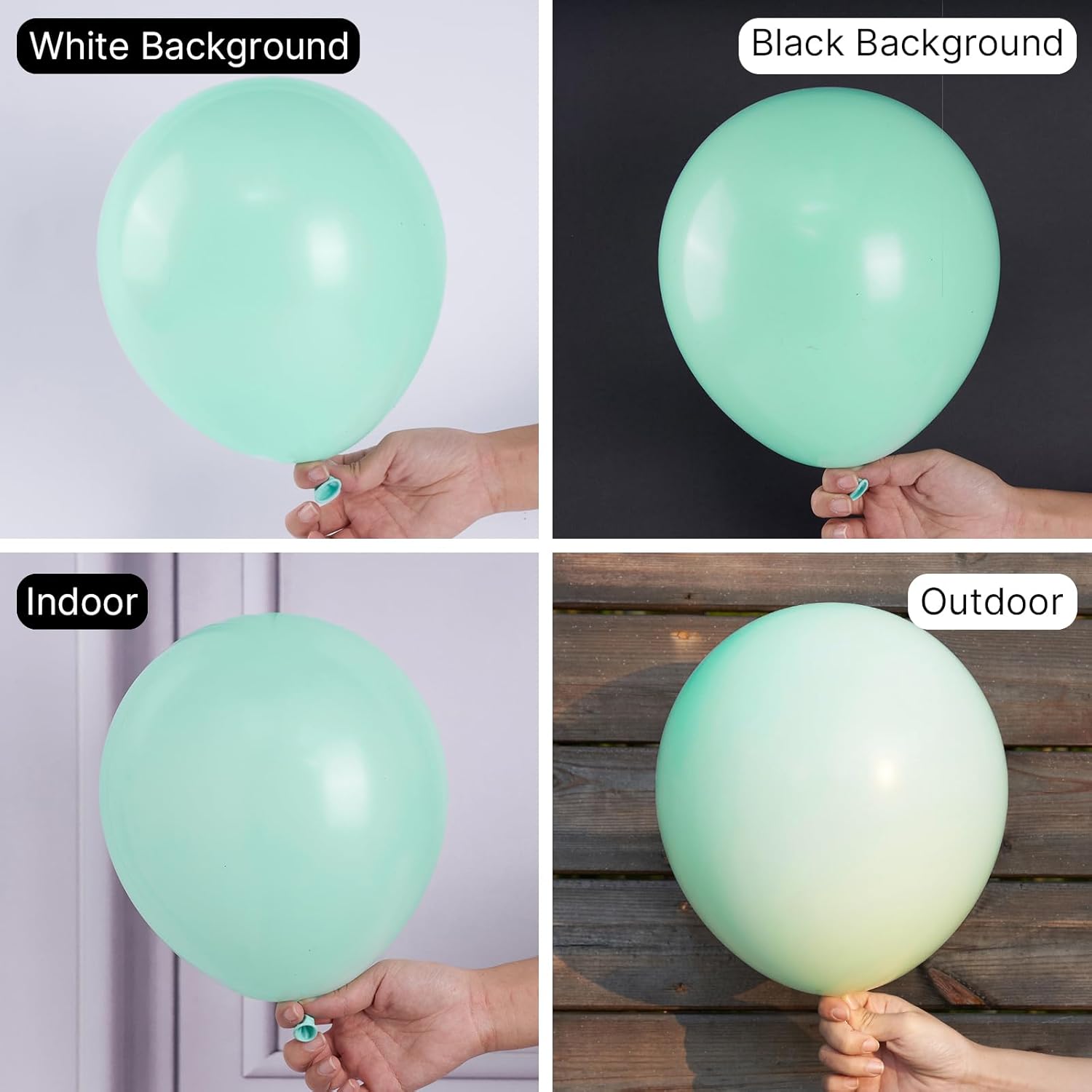 PartyWoo Mint Balloons - 100 Pcs Pastel Teal in Various Sizes for Stunning Balloon Garlands & Arches