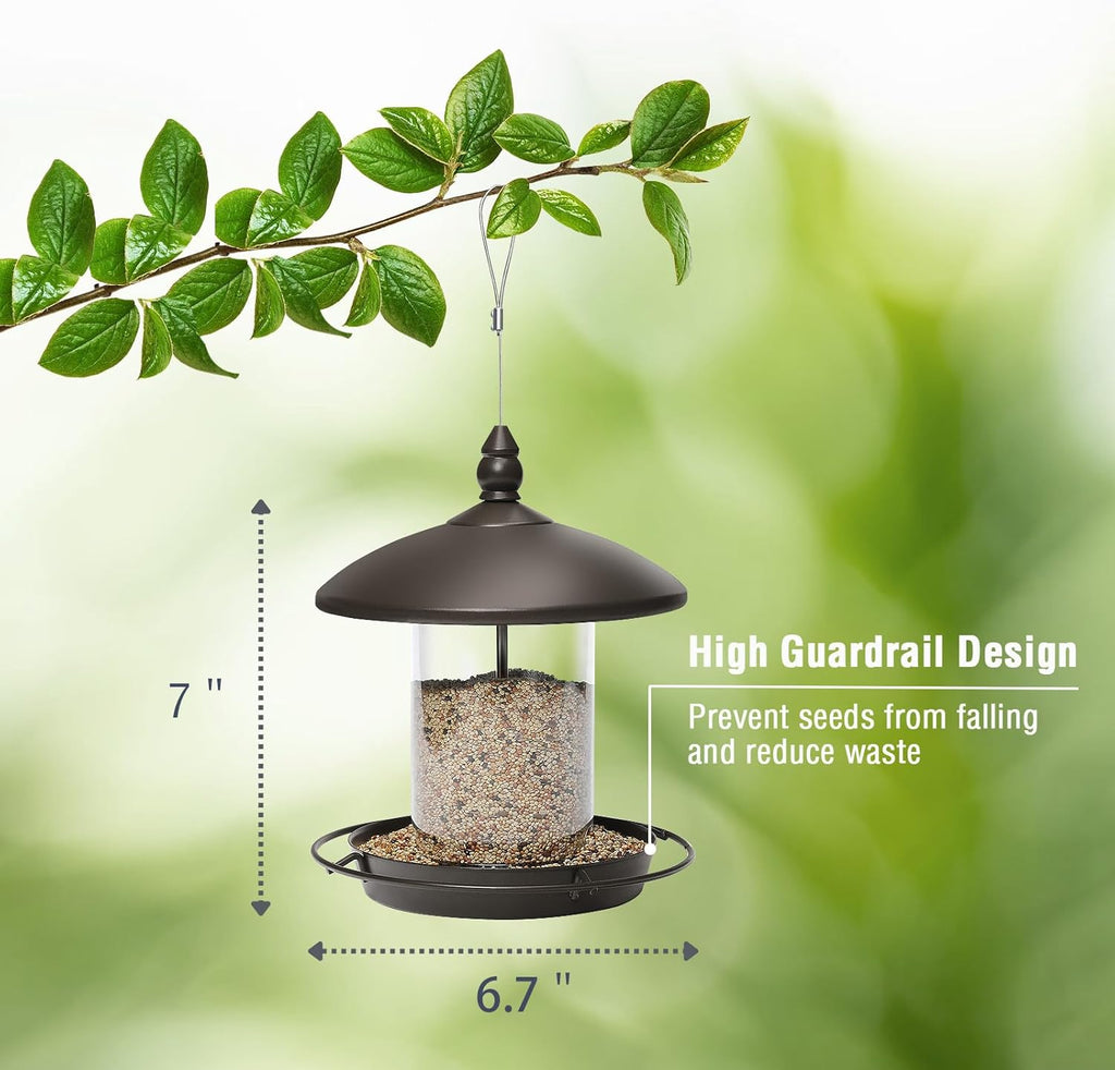 Youvip Metal Roof Bird Feeder - Chew-Proof Design for Outdoor Use | Bronze Finish