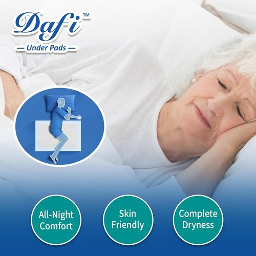 DAFI Extra Large Disposable Bed Pads - Super Absorbent Adult Incontinence Underpads | 30”x36” (50 Count)