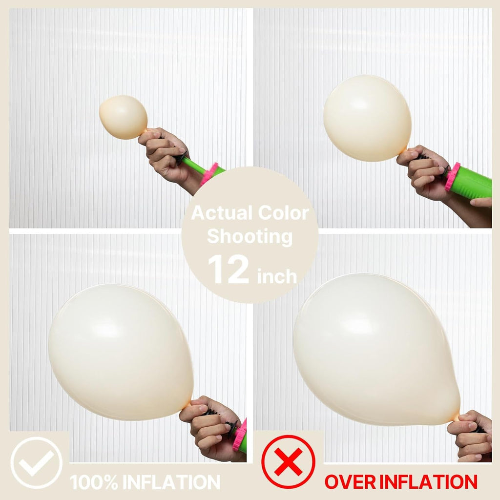 PartyWoo Beige Balloon Arch Kit - 120pcs in Various Sizes for Weddings, Graduations & Baby Showers