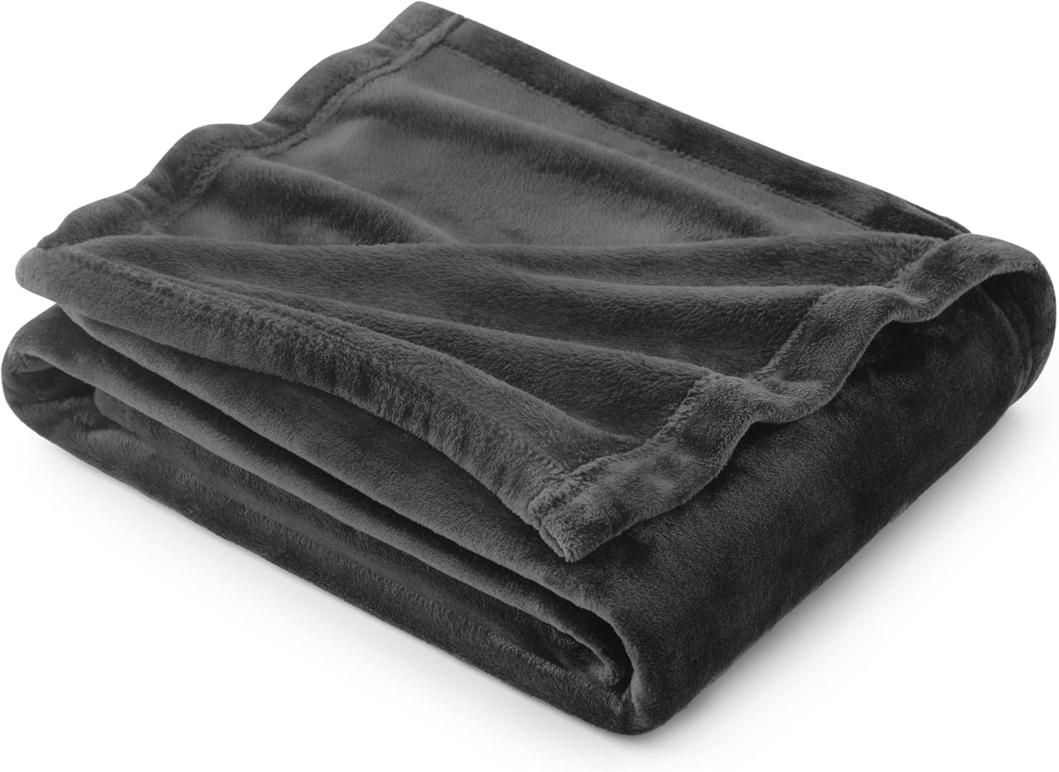 Bedsure GentleSoft Fleece Blanket - Cozy Dark Grey Twin Size 300GSM Plush Warm Throw, 60x80 Inches