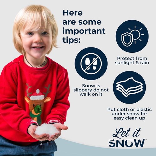 Let It Snow Instant Fake Snow Powder - Safe & Easy Artificial Snow for Holiday Decor | 5 Packs, Makes 5 Gallons