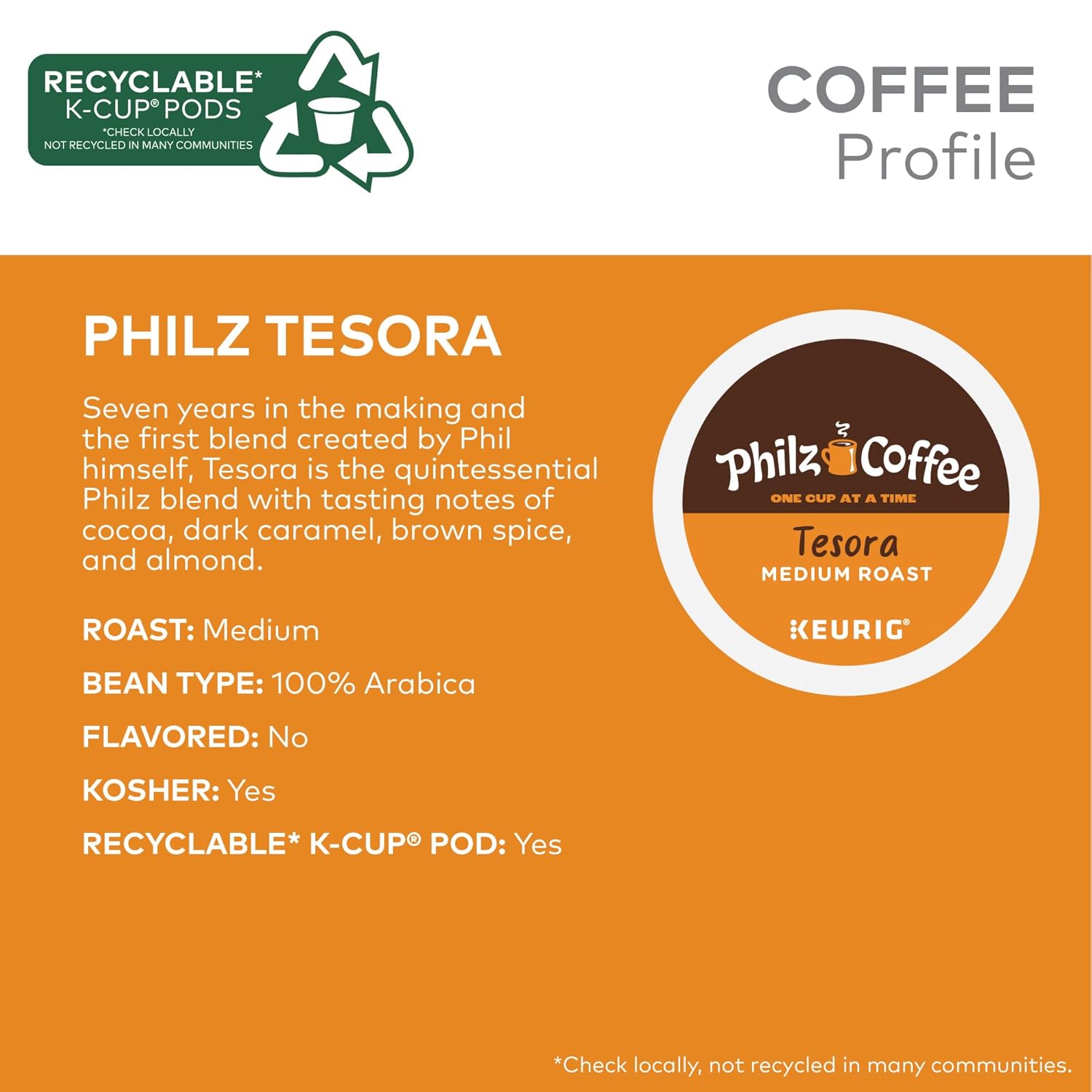 Philz Coffee Tesora K-Cup® Pods - Medium Roast Single Serve Coffee | 20 Count Pack