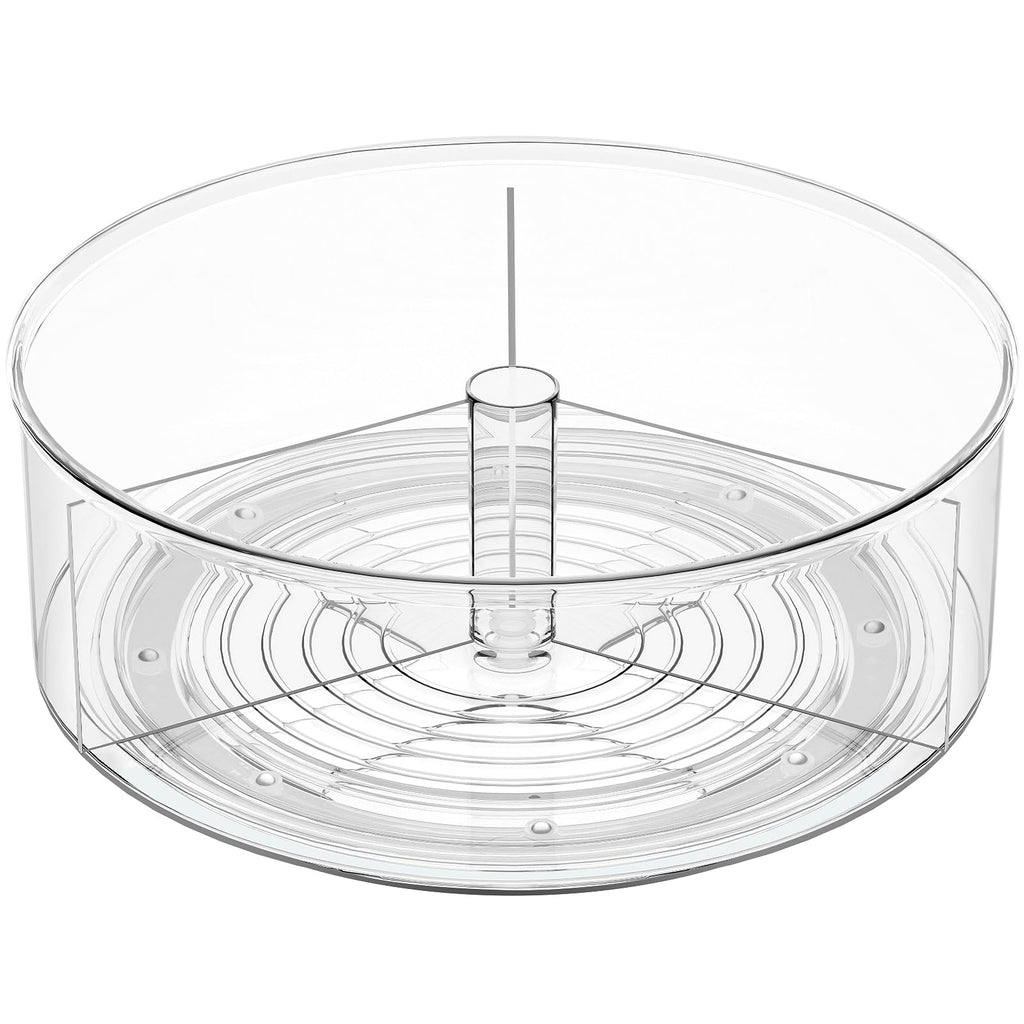Divided Drink Packet Organizer, Largr Rotating Clear Lazy Susan Turntable for Powdered Drink Mix, Water Drink Packet Holder, Water Flavor Packet, Coffee, Tea – Space-Saving Countertop Organizer