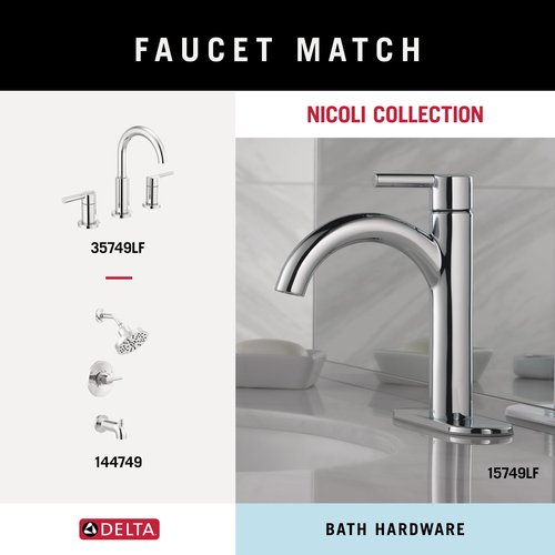 Delta NIC35-PC Nicoli Double Towel Hook Bath Hardware Accessory in Polished Chrome