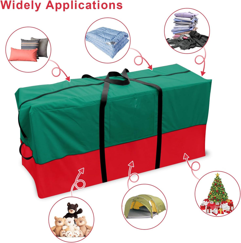 Skiennix Christmas Tree Storage Bag - Fits Up to 10 Ft Tall Trees | Heavy-Duty 600D Oxford Material, Dampproof Design with Reinforced Handles & Dual Zipper