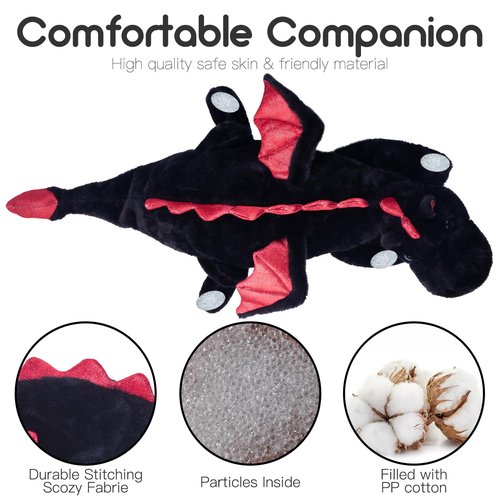 ARELUX Large 36in Cute Dragon Stuffed Animals Plush Toy Soft Black Pterosaur Plushie Giant Fuzzy Dinosaur Pillow Plushies with Wings Cuddly Gifts for Friends Family