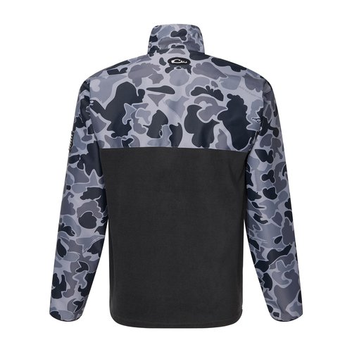 Drake Waterfowl Men's Standard MST Quarter 1/4 Zip Refuge Eqwader Waterproof Windproof Breathable Resistant Outdoor Hunting Jacket, Black, X-Large