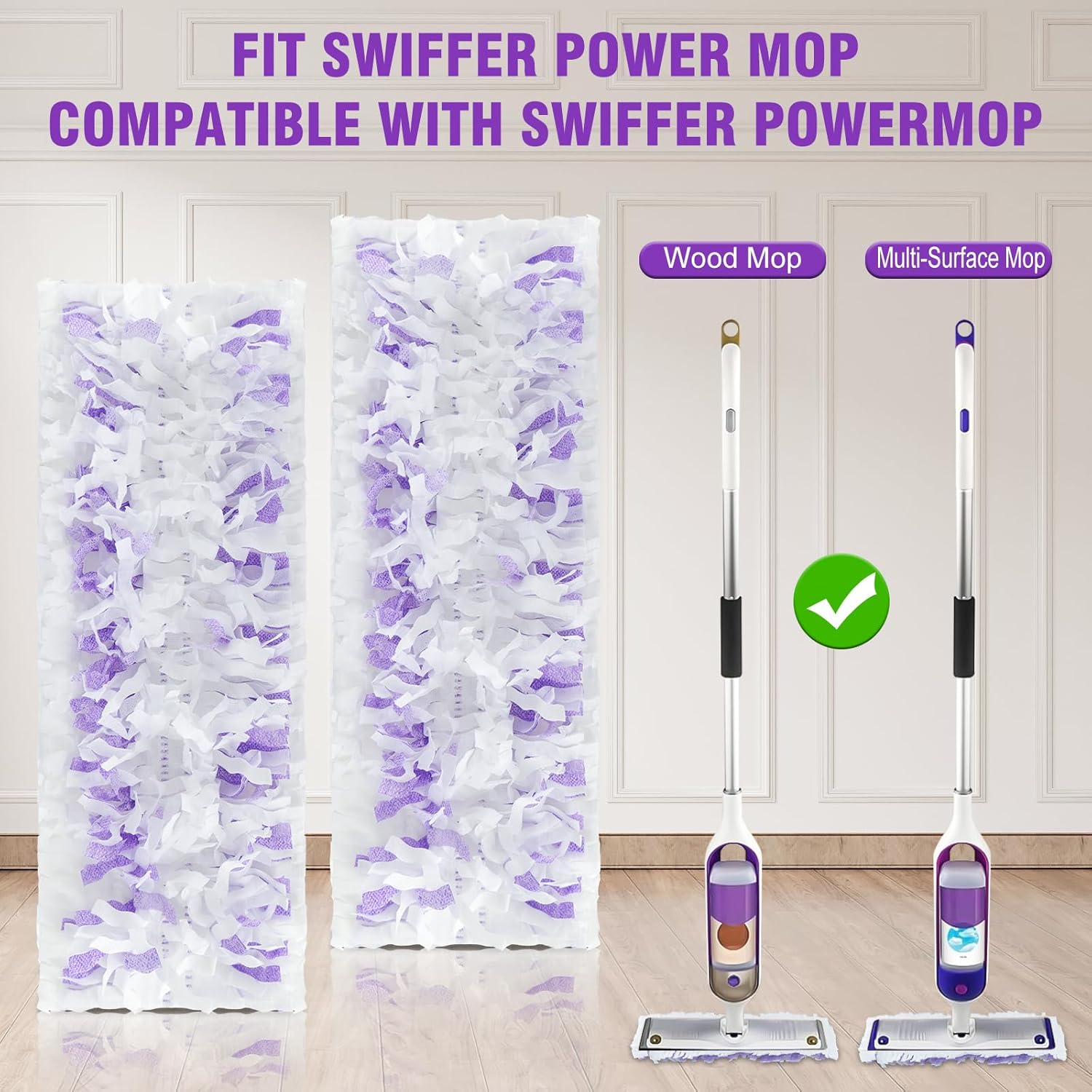 Skiennix Power Mop Refills - 40 Pack Unscented Thickened Multi-Surface & Wood Floor Cleaning