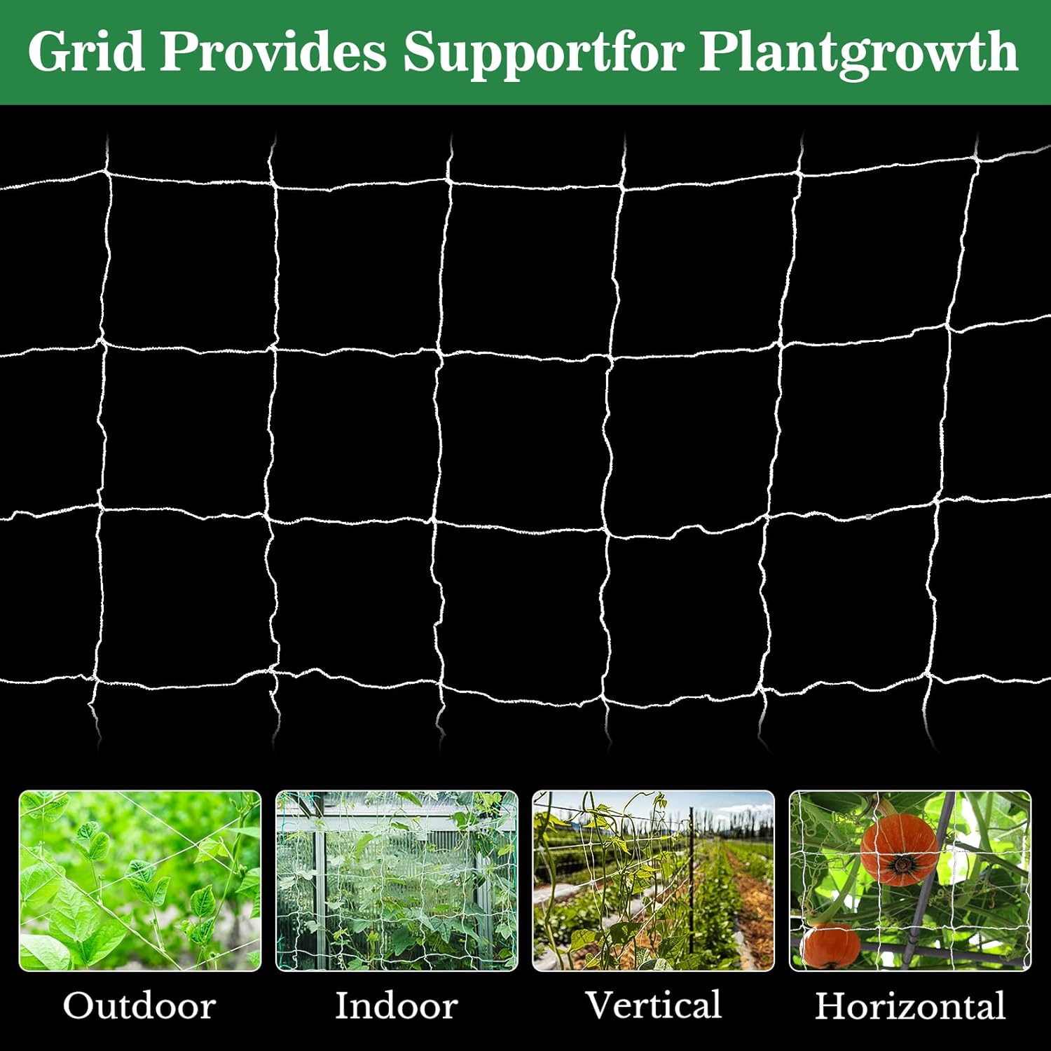 Sukh Garden Plant Trellis Netting - 5 x 15 Ft Polyester Mesh for Climbing Plants & Vines