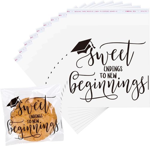 FYSUIMU Graduation Treat Bags - 320 Pcs Clear Self-Adhesive Cellophane Bags | 4 x 4 Inch for Celebrations