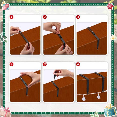 Frienda 12 Pcs Adjustable Outdoor Light String Metal Hooks for 3.2-6 Inch Concrete Wall Cinder Block Fences Hangers Outdoor Light String Hooks No Drill for Concrete Wall Cinder Block and Fence(Black)