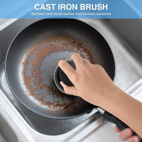 Cast Iron Scrubber | Chainmail Cleaner for Cast Iron Pans & Skillets - 316 Stainless Steel Mesh