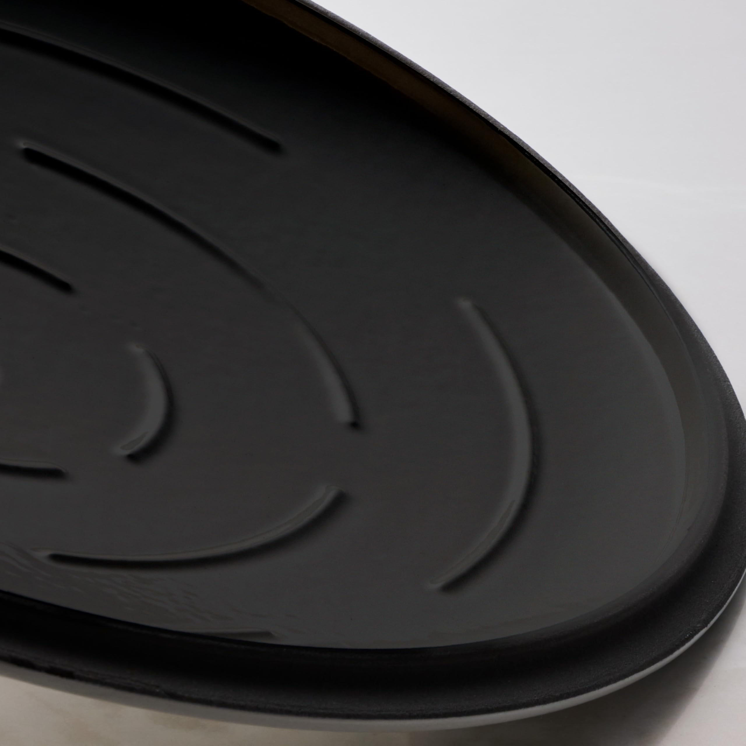Tramontina Bestow Enameled Cast Iron Skillet with Lid, 12-inch Frying Pan, Smoke with Gold Knob