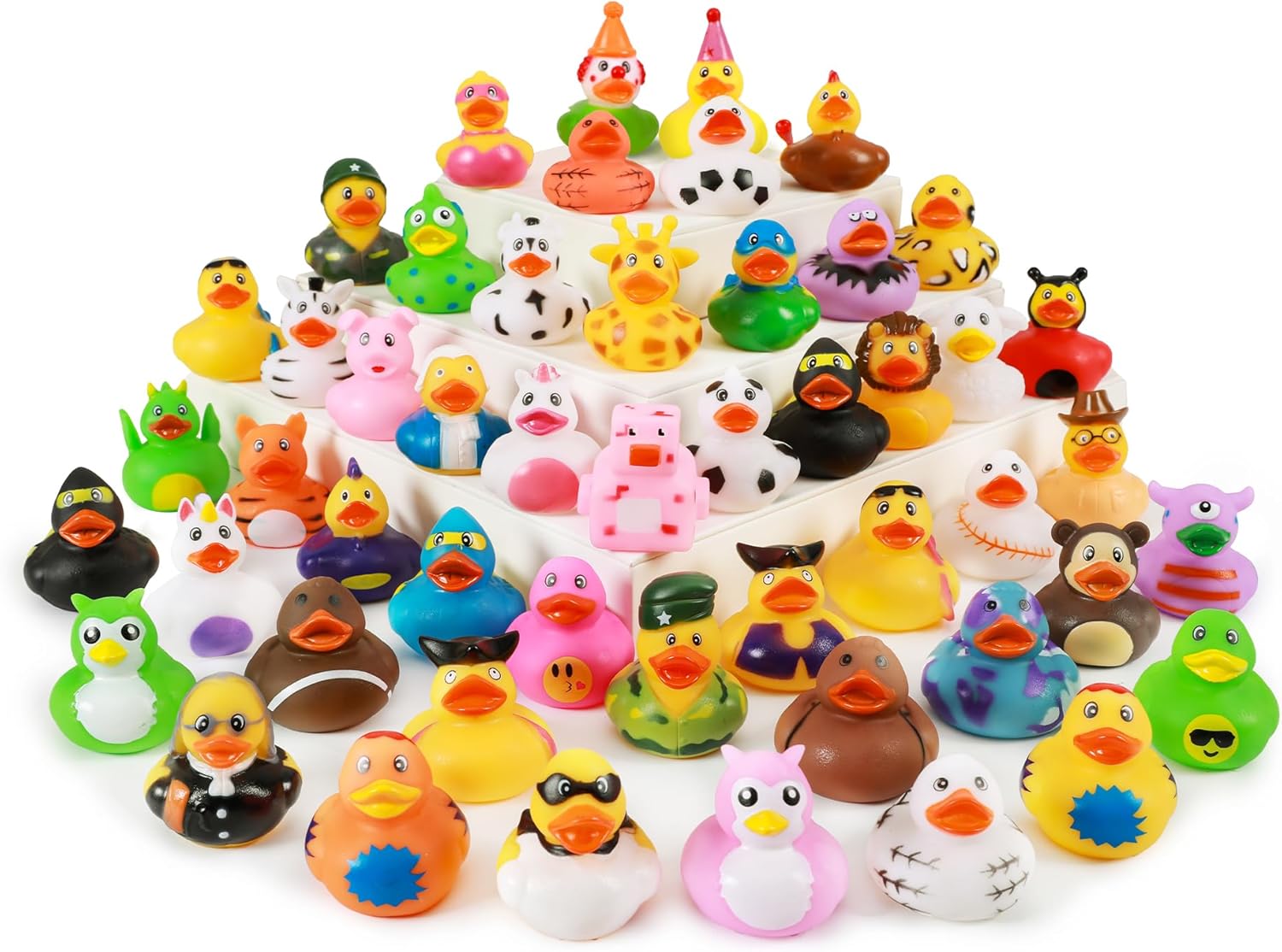 WQTHE Rubber Duck Set - 30 Pack Assorted 2.3 Inch Floater Toys for Kids | Perfect for Parties & Bath Time