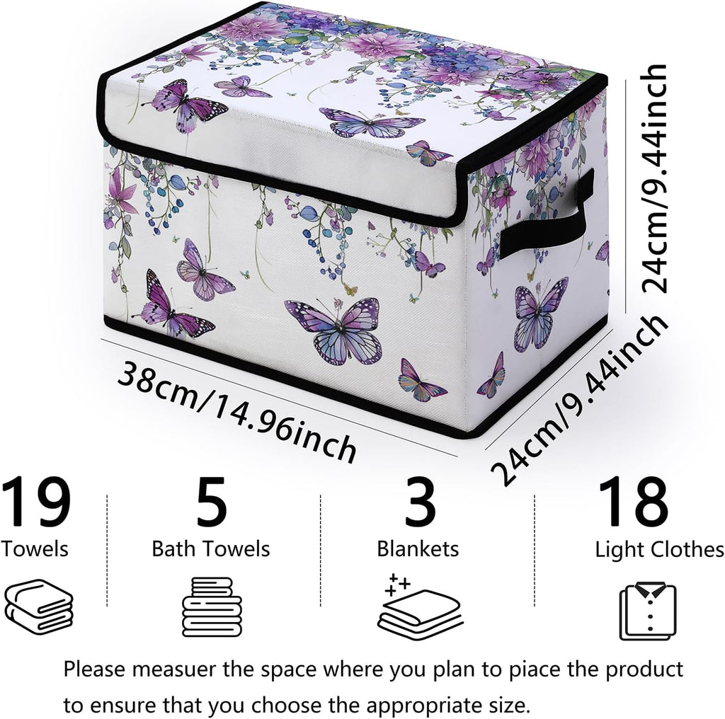 Skiennix Stackable Clothes Storage Bins - Lidded Organizers for Home & Office | 3-Pack Fabric Boxes