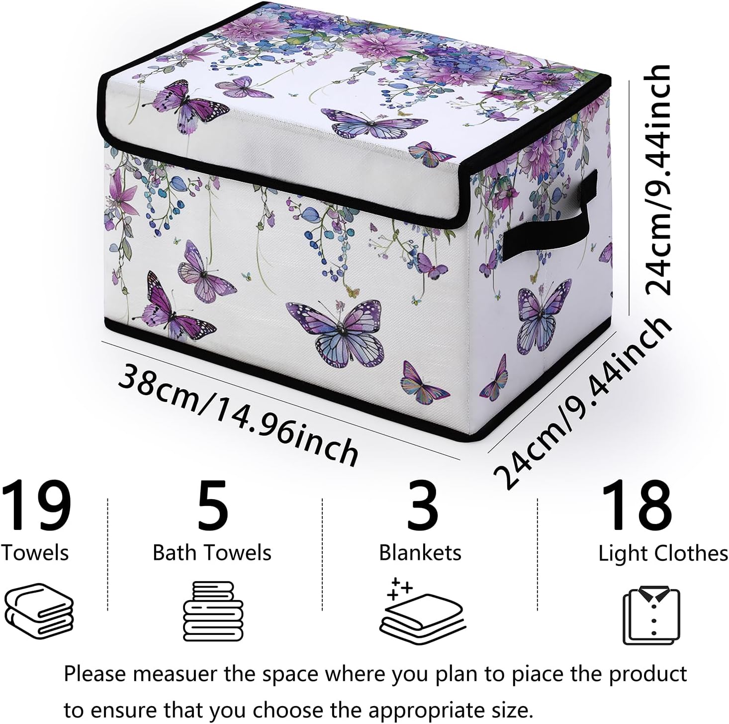 Skiennix Stackable Clothes Storage Bins - Lidded Organizers for Home & Office | 3-Pack Fabric Boxes