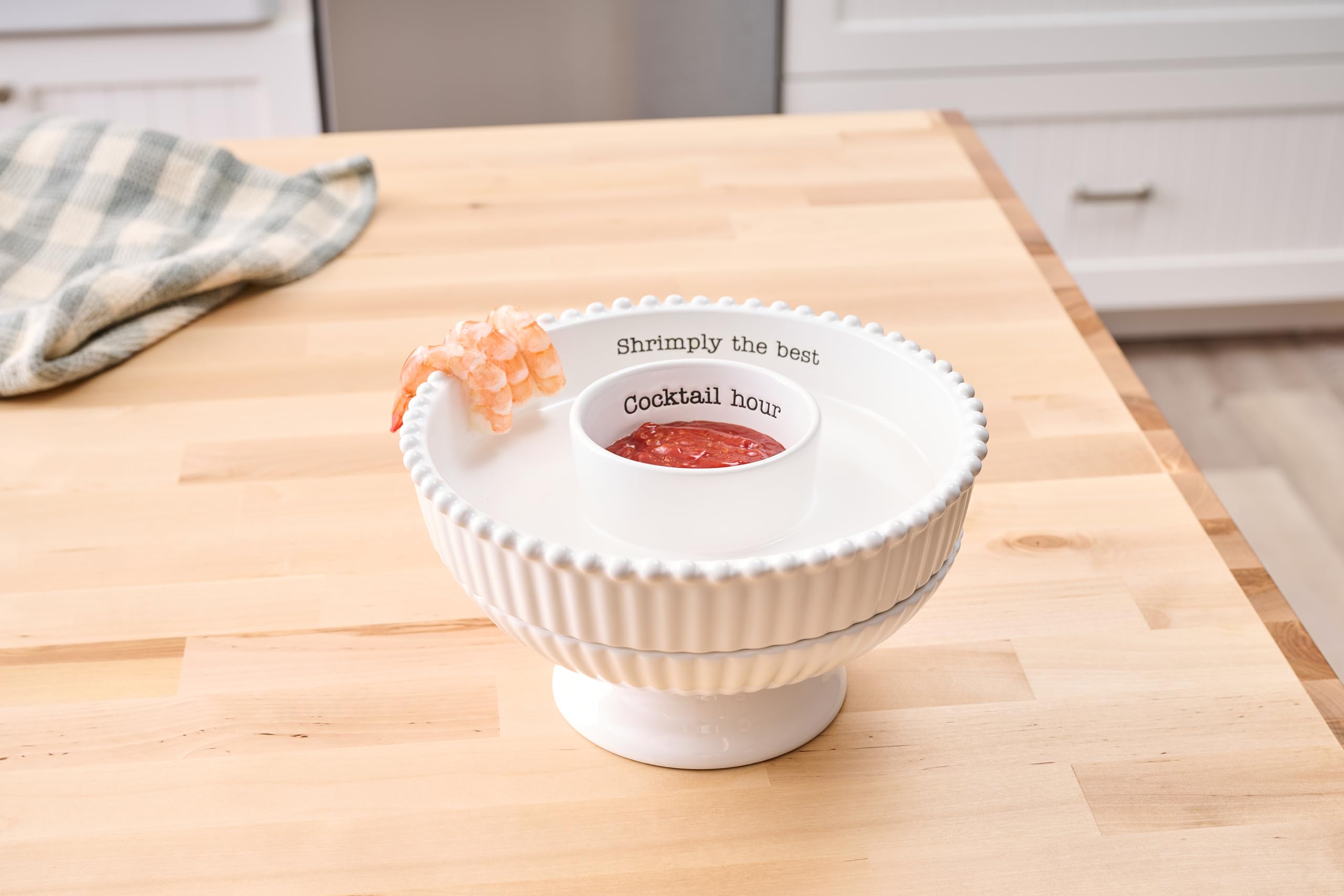 Mud Pie Shrimp Cocktail Chiller Set; 5 1/2" x 9" dia