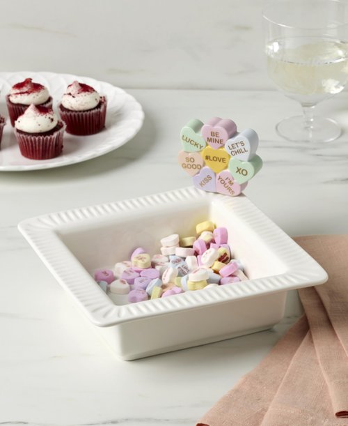 Lenox 897862 Profile Poppers Square Bowl & Heart Candy Set, Valentine's Day