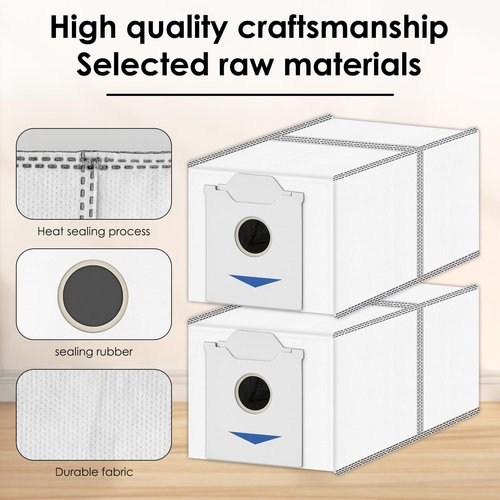 (12 Pack) N30 Omni Replacement Dust Bags Compatible With ECOVACS DEEBOT N30 Omni / N30 Pro Omni Robot Vacuum Cleaner, With Activated Carbon Filter Layer, Canister Bags, Disposable Bags