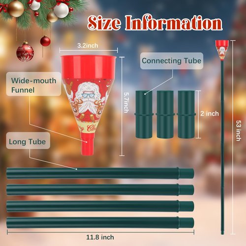 Bagrox Christmas Tree Watering Funnel, Christmas Tree Watering System with Long Funnel, Plant Watering Tool, Christmas Tree Watering Cans