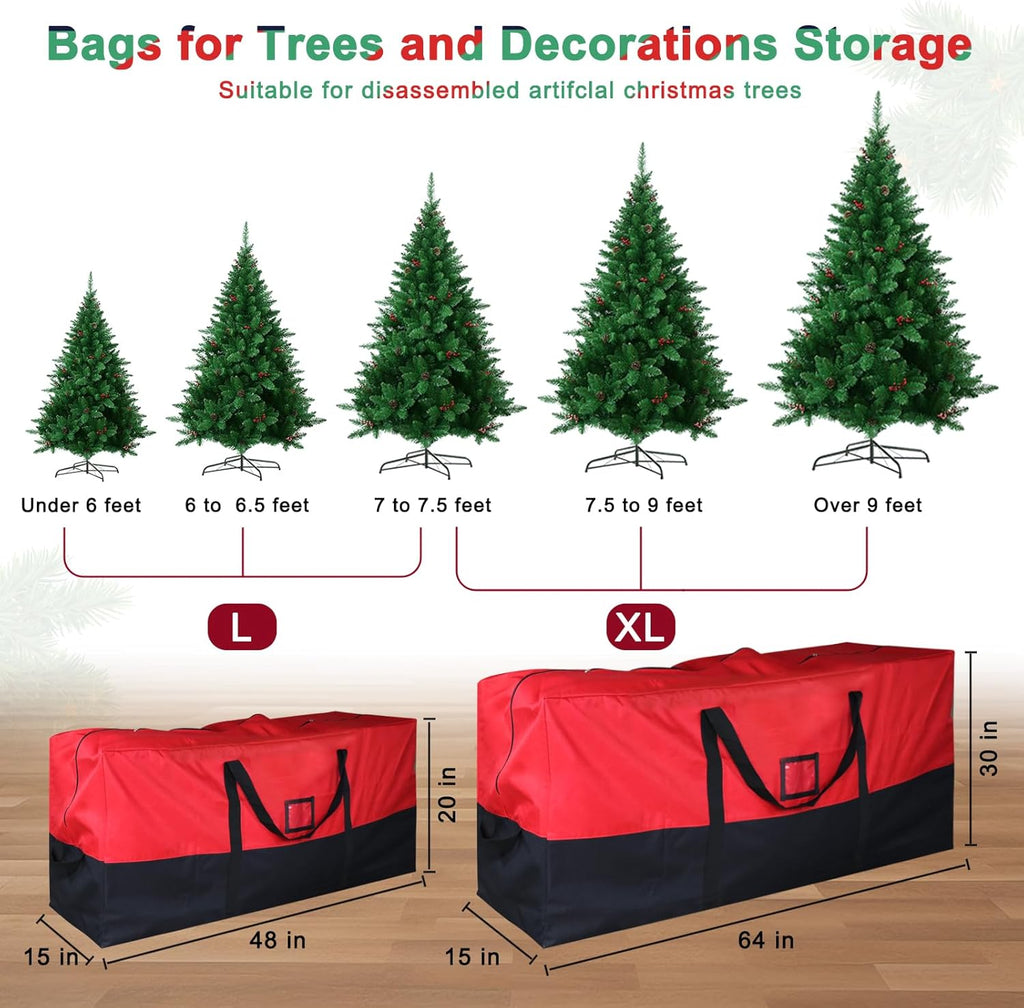 Skiennix Christmas Tree Storage Bag - Extra Large Waterproof 600D Oxford for 7.5 Ft Trees | Zipper & Card Slot