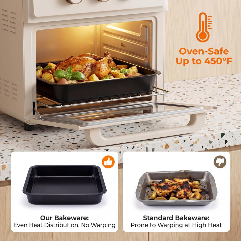 Regine Switzerland Nonstick Baking Set - 6-Piece Bakeware Pans for Cakes, Muffins & Roasting | Oven & Dishwasher Safe