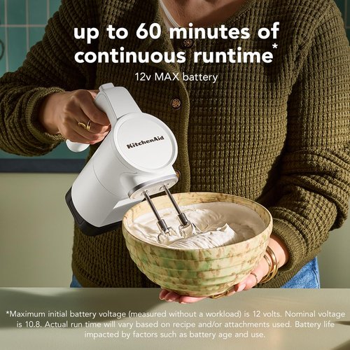 KitchenAid Go Cordless Hand Mixer - battery sold separately, KHMR700, Porcelain White