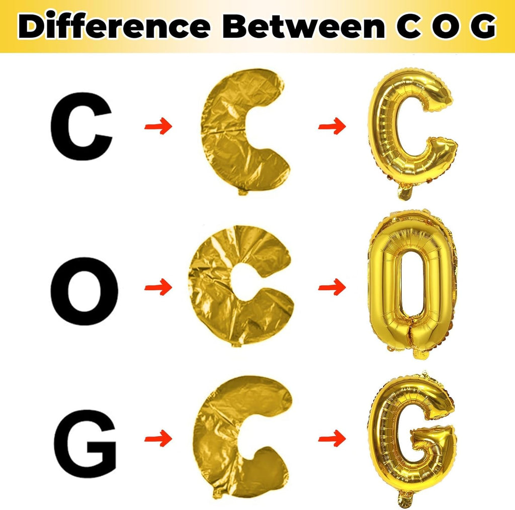 Skiennix 40-Inch Gold Helium Alphabet Balloons - Large Custom Letter Decor for Birthday & Anniversary Parties