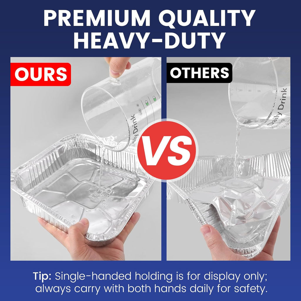 Skiennix 8x8 Aluminum Foil Pans - 40 Pack Disposable Baking Containers with Clear Lids | Perfect for Air Fryers