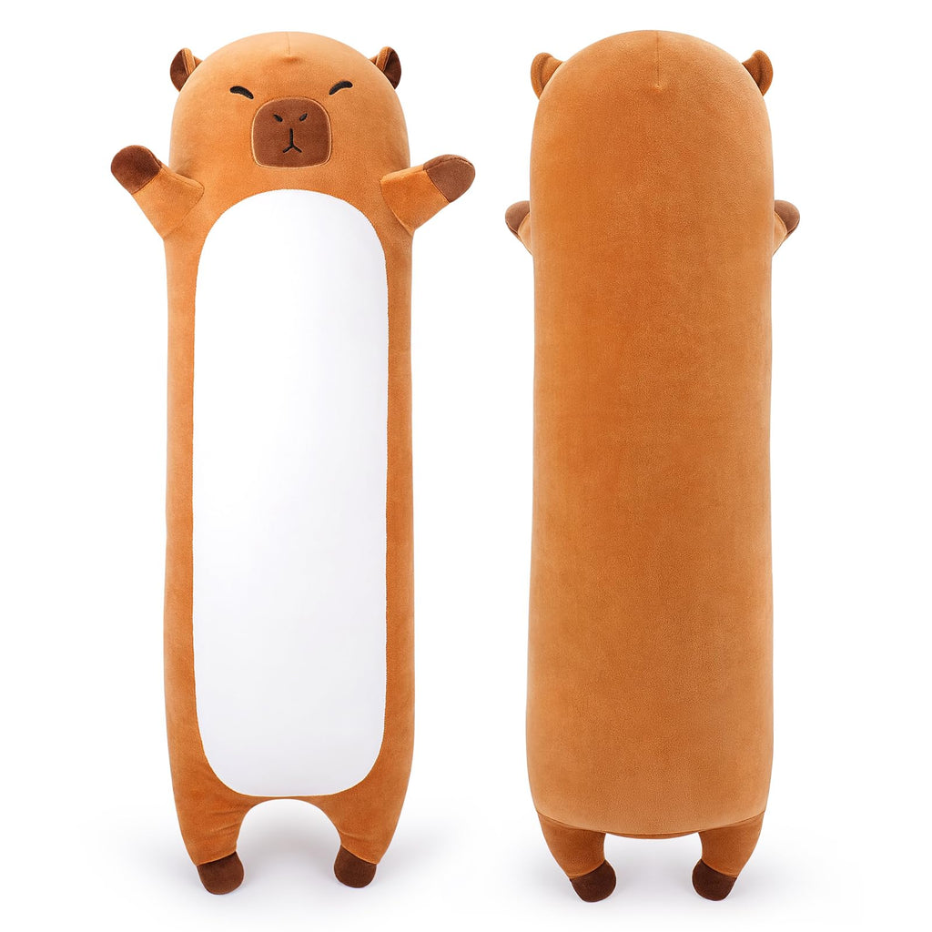 Sprinqdawin Large Capybara Stuffed Animal,33.5” Long Capybara Plush,Cute Plushies Animal Body Pillow,Kawaii Big Plush Toy Animals Gifts,Animals Sleeping Hug Pillow for Kids Adults Birthday