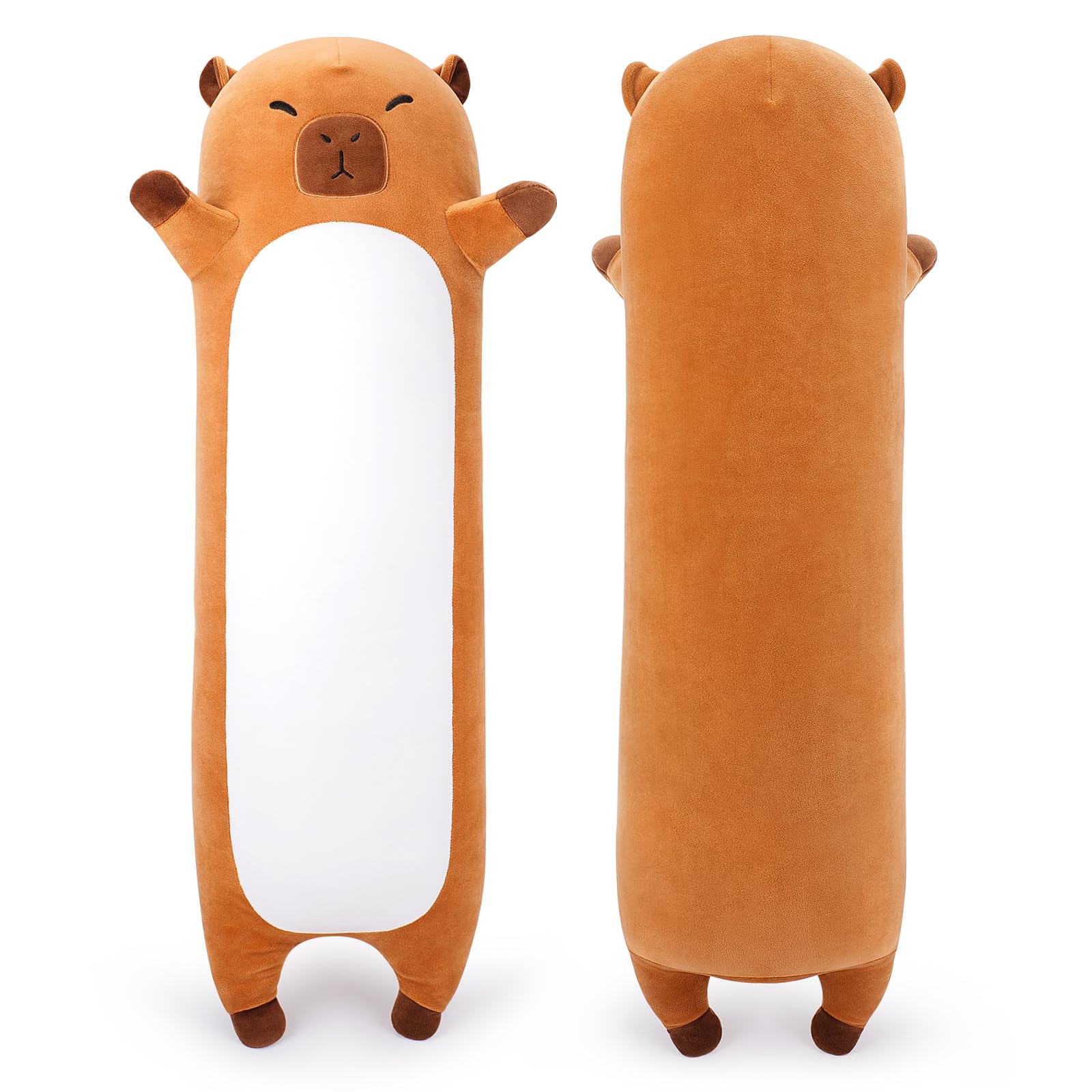 Sprinqdawin Large Capybara Stuffed Animal,33.5” Long Capybara Plush,Cute Plushies Animal Body Pillow,Kawaii Big Plush Toy Animals Gifts,Animals Sleeping Hug Pillow for Kids Adults Birthday
