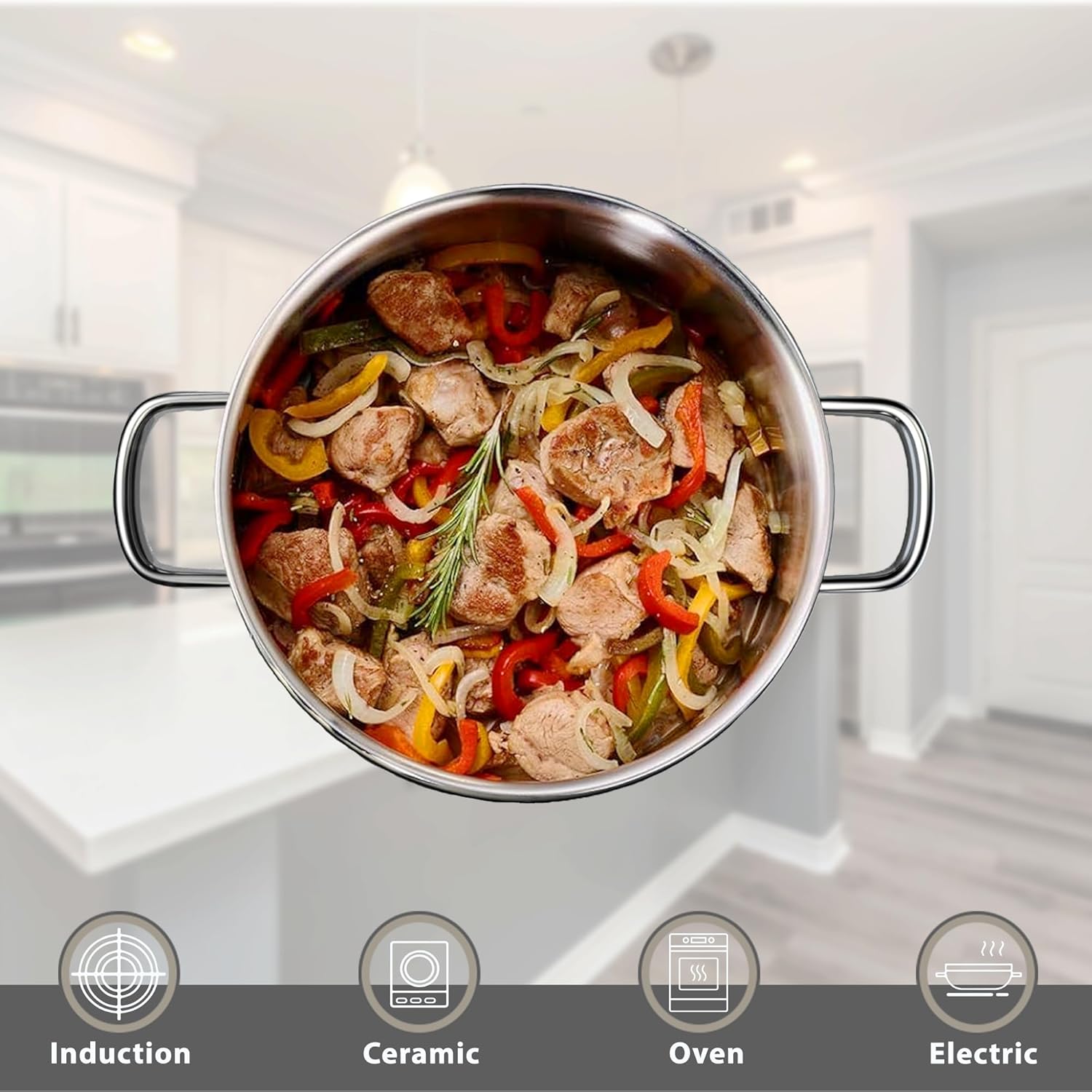 Skiennix Stainless Steel Cookware Set - 6-Piece Nonstick Induction Kitchen Pots & Pans