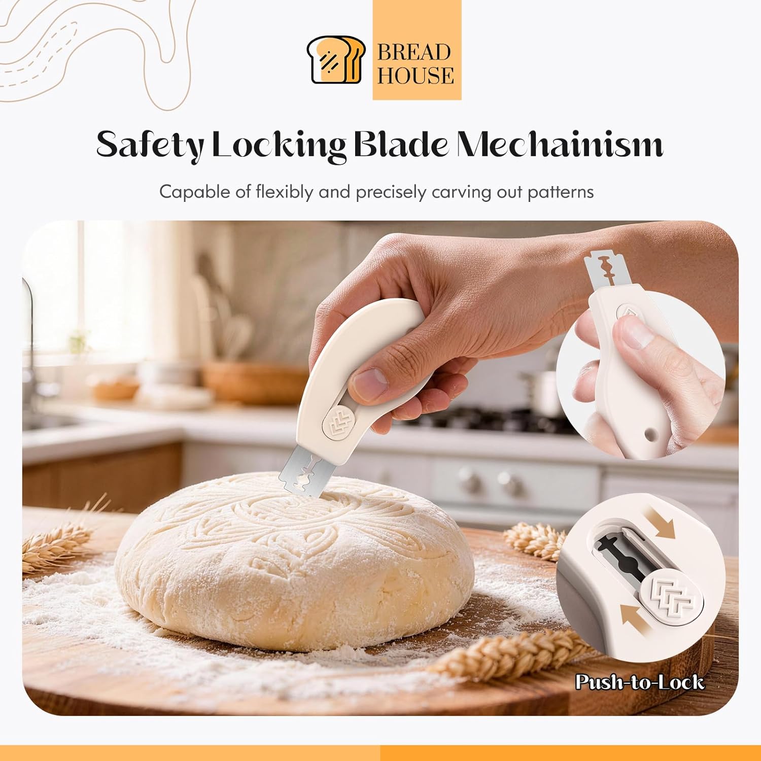 Skiennix Bread Lame - Magnetic Sourdough Scoring Tool with 5 Replaceable Blades | Perfect for Baking
