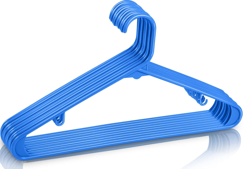 Utopia Home Plastic Hangers - Durable Space-Saving Clothes Hangers with Hooks | 30 Pack (Blue)