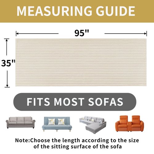 HAOMAIJIA Waterproof Couch Cover for Dogs Washable,Faux Fur Pet Couch Covers for Sofa,Soft Dog Bed Cover Non-Slip Couch Covers for 3 Cushion Couch Sofa Pet Friendly (Off White, 35" x 95" 1 Pack)