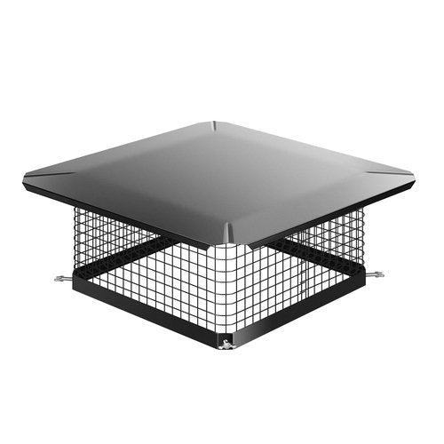 VIVOHOME 13x13 Inch Chimney Cap, Square Chimney Cover, Galvanized Steel Fireplace Flue Lid for Outside, Black Chimney Rain Caps with Single Bolt-on