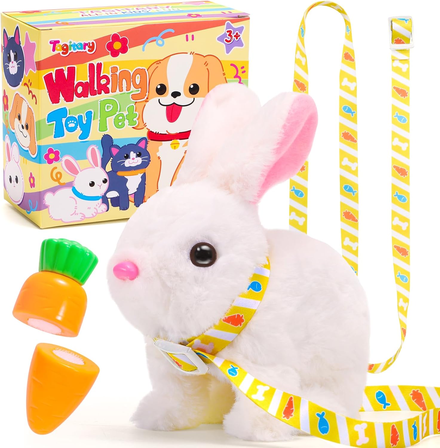Tagitary Easter Plush Bunny Toy - Interactive Rabbit with Sounds & Wiggling Ears | Perfect for Kids' Easter Baskets
