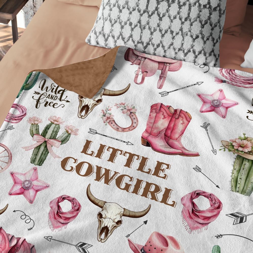 Skiennix Western Baby Blanket - Soft Cowgirl Minky Blanket for Nursery Decor | Lightweight & Warm for Newborns