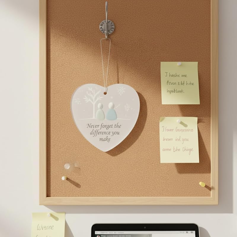 Friend Ornament - Double-Sided 3.5" Acrylic Heart with Never Forget the Difference You Make Quote