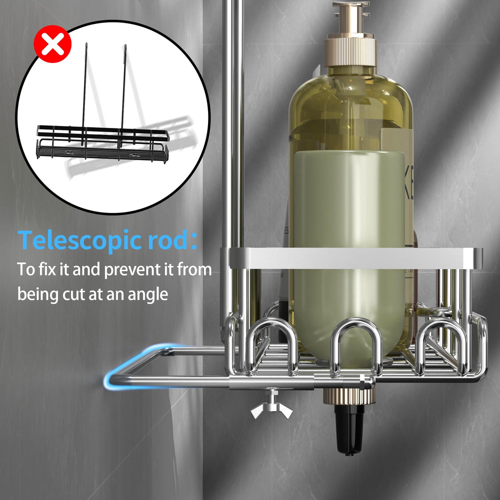 KEGII Hanging Shower Organizer - Shower Rack Hanging Rustproof, Shower Chair Caddy with Shower Head Holder for Post-Surgery Patient/Elderly User, Hanging Shower Basket on Bath Seat