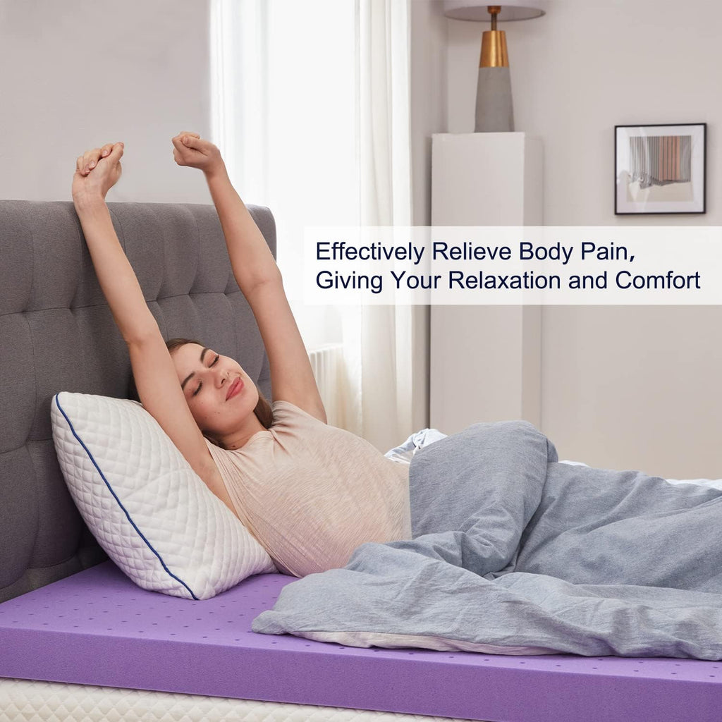 SINWEEK Gel Memory Foam Mattress Topper - Ventilated & Soft Pressure Relief - Twin Size, CertiPUR-US Certified