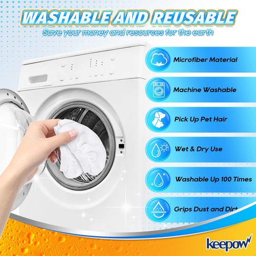 KEEPOW Universal Microfiber Cloths for Handheld Steam Cleaner Attachments Compatible with Bissell Steam Shot, Wagner spraytech, McCulloch, Comforday, PurSteam Steamer Cloth Accessories Pads, 8 Pack