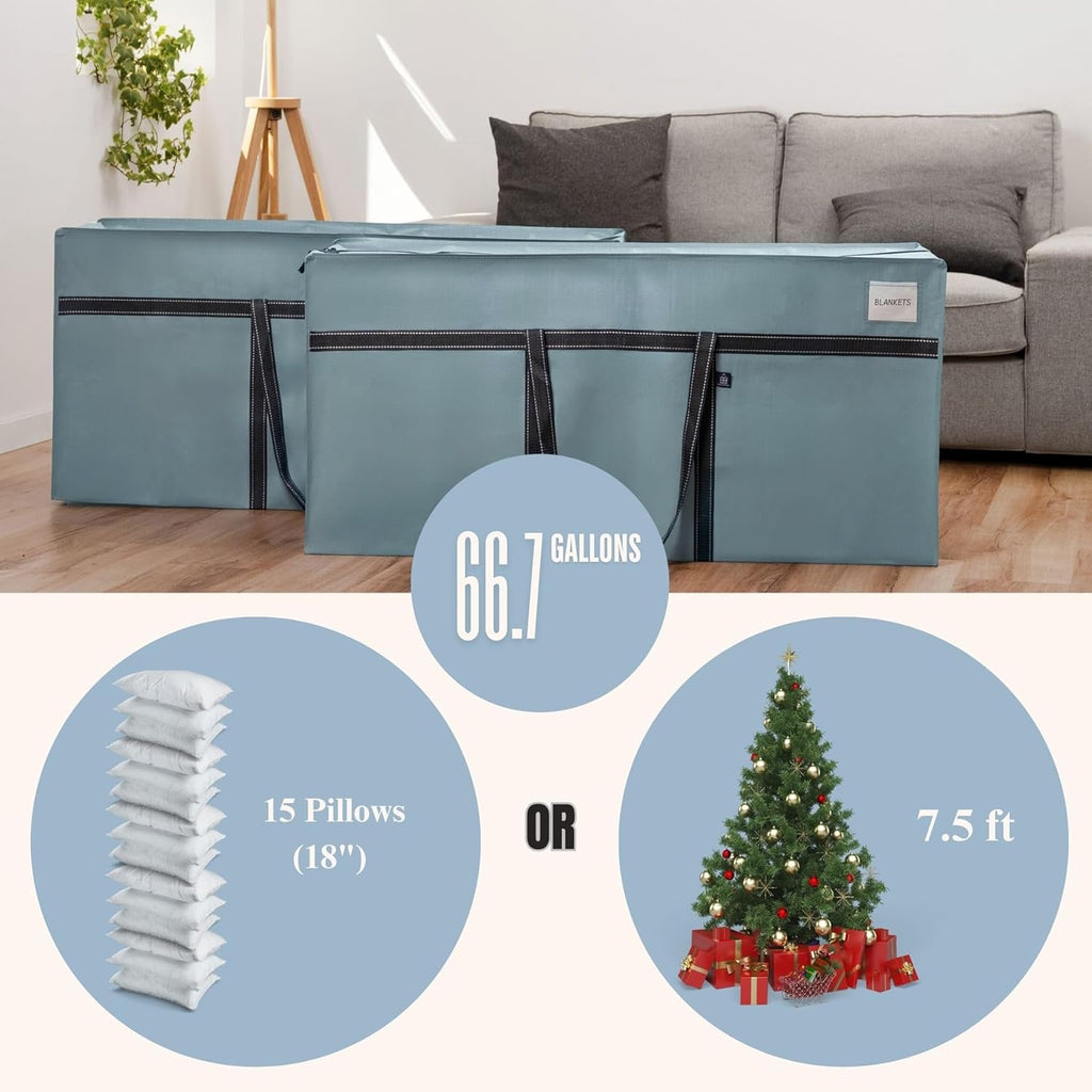 VENO Extra Large Heavy Duty Moving Bags - Ideal Storage Solution for College & Holiday Packing | Light Blue Matte, 2 Pack