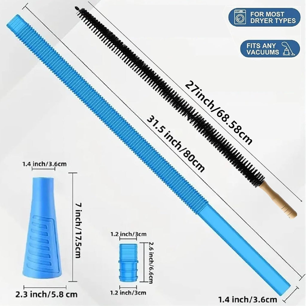 Universal Dryer Vent Cleaner Kit - Vacuum Hose Attachment & Lint Brush for Efficient Cleaning